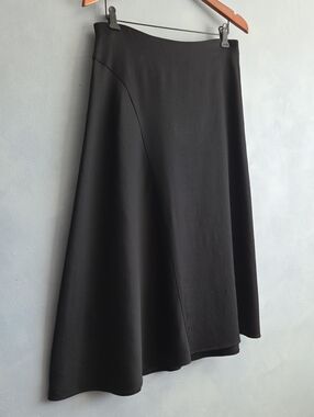 VINCE BLACK ASYMMETRICAL MIDI LINEN BLEND, SKIRT, SIZE 8, NWOT
